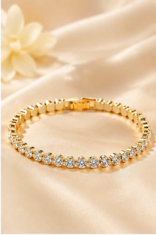 Classic Crystal Tennis Bracelet Plated Dainty Everyday Jewelry 904471935280 - 7 Days / Gold/4MM - COCOMELODY